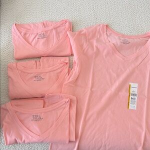 Time and Tru Light Pink V-Neck Tops